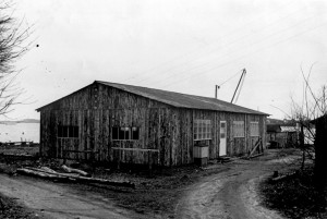 The first boatbuilding shop, which burned to the ground in 1954